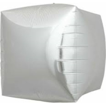 Globo Foil de Cubo de 43 Centímetros de color Plata