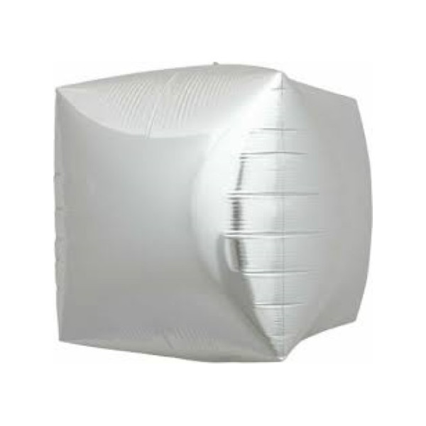 Globo Foil de Cubo de 43 Centímetros de color Plata