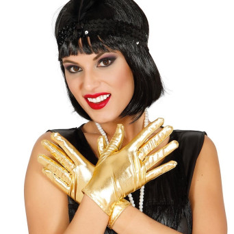 Guantes de color Oro Metalizado de 22 Centímetros para Adulto