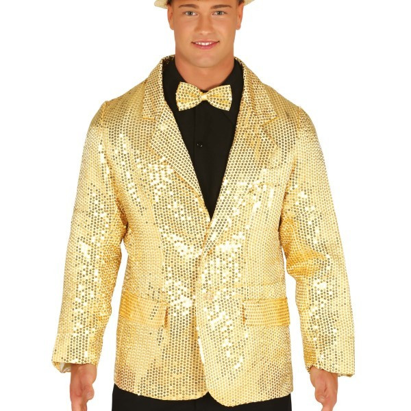 Chaqueta de Lentejuelas de color Oro para Adulto