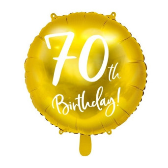 Globo Foil de 70th Birthday de 45 Centímetros de color Oro