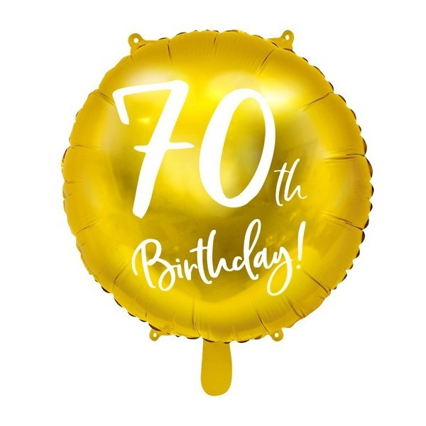 Globo Foil de 70th Birthday de 45 Centímetros de color Oro