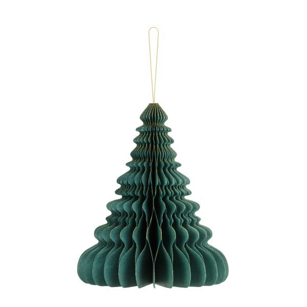 Linterna de Nido de Abeja Árbol de Navidad de color Verde Botella de 24 Centímetros