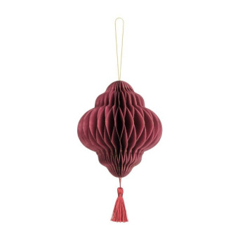 Linterna de Nido de Abeja de color Rojo Oscuro de 13,2 x 15 Centímetros