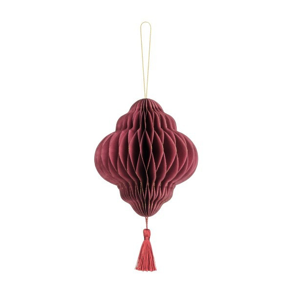 Linterna de Nido de Abeja de color Rojo Oscuro de 13,2 x 15 Centímetros