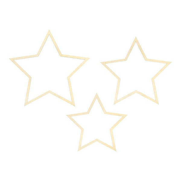 Estrella de Madera 3 Unidades para Colgar