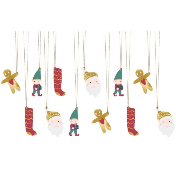 Etiqueta de Regalo Santa 12 Unidades