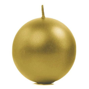 Vela de Esfera de 6 Centímetros de color Oro Metálico