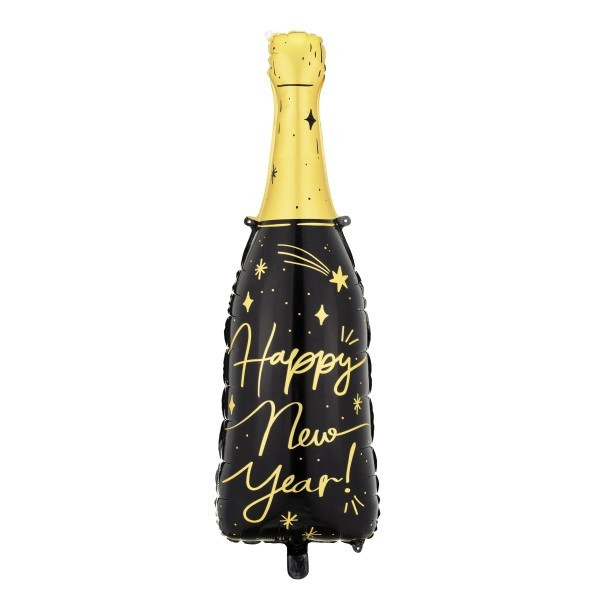 Globo Foil de Botella Happy New Year de 35,9 x 98 Centímetros