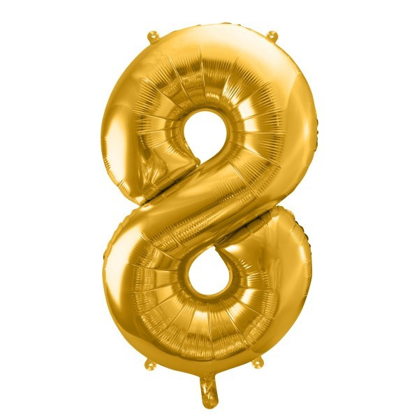 Globo Foil de Número 8 de 86 Centímetros de color Oro