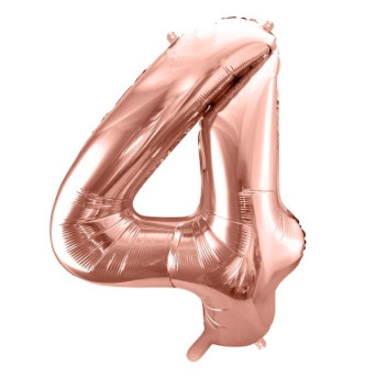 Globo Foil de Número 4 de 86 Centímetros de color Oro Rosa