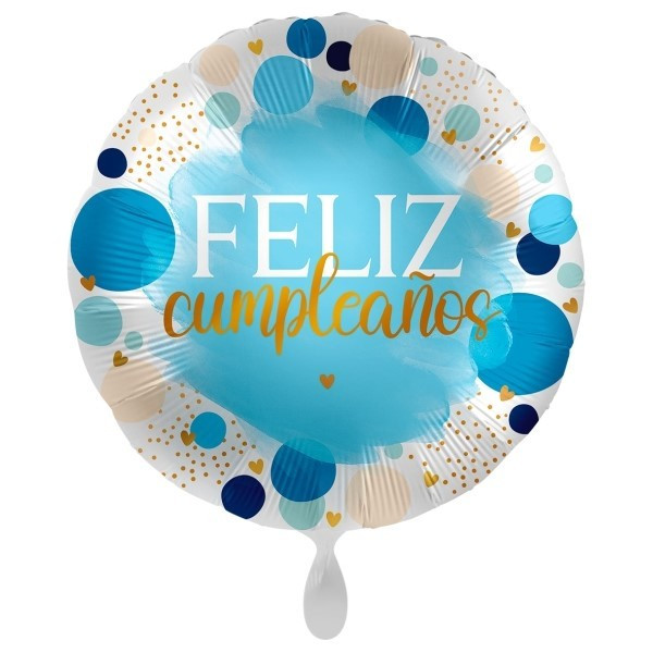 Globo Foil de Feliz Cumpleaños Azul de 43 Centímetros
