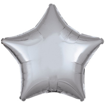 Globo de Estrella de 48 Centímetros de color Plata Metalizado