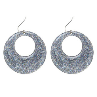Pendientes de color Plata con Purpurina para Adulto