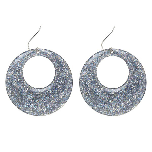 Pendientes de color Plata con Purpurina para Adulto