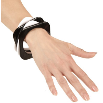 Pulsera de Disco de color Blanco y Negro para Adulto