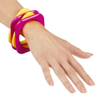 Pulsera de Disco de color Rosa y Amarillo para Adulto