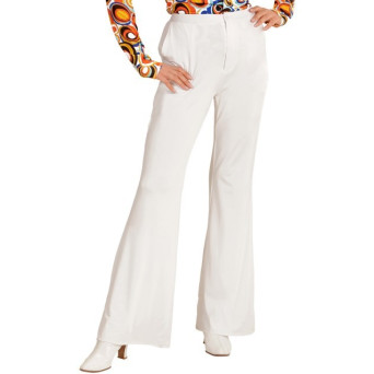 Pantalón de los años 70´s de color Blanco para Adulto