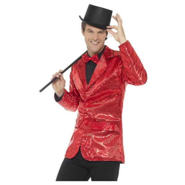 Chaqueta de Lentejuelas de color Rojo para Adulto