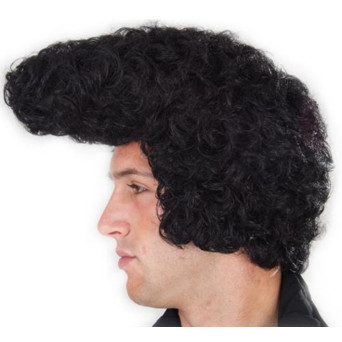 Peluca Negra de Rock Super Tupe para Adulto