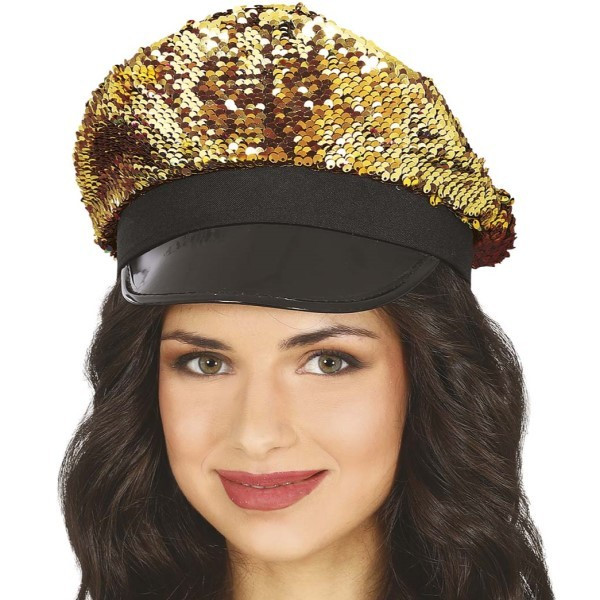 Gorra de Lentejuelas de color Oro para Adulto