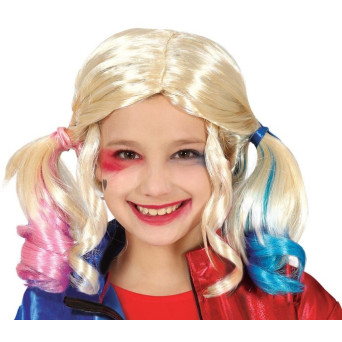Peluca Rubia de Coletas de Colores Infantil