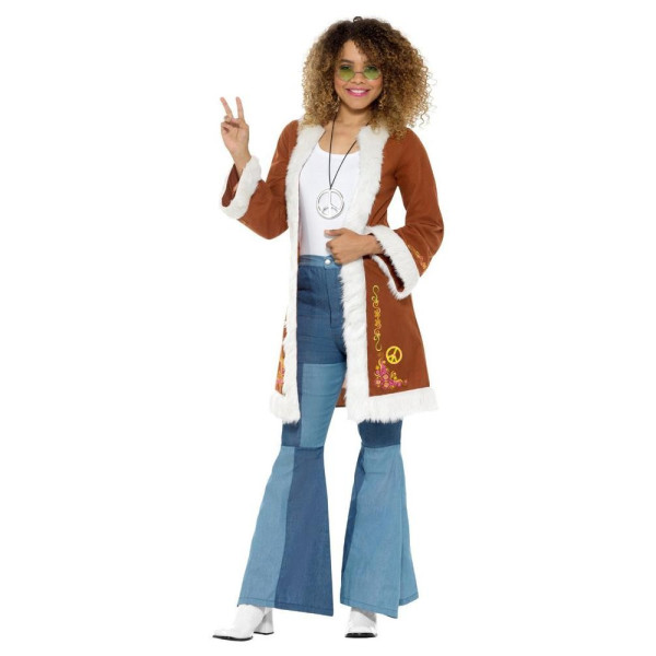 Abrigo de Hippie Retro de color Marrón para Adulto