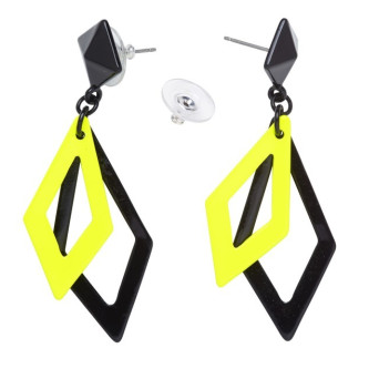 Pendientes de Rombos de color Amarillo y Negro para Adulto