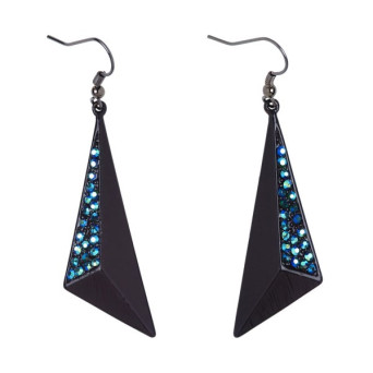 Pendientes de color Negro con Strass de Zafiro para Adulto