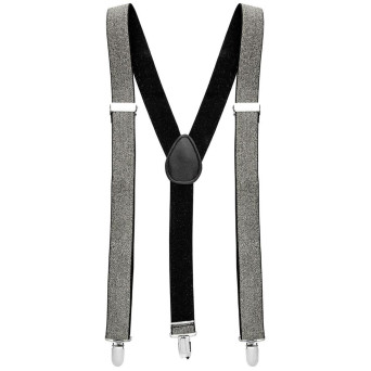Tirantes Lúrex de color Plata Extra Largos de 115-120 Centímetros para Adulto