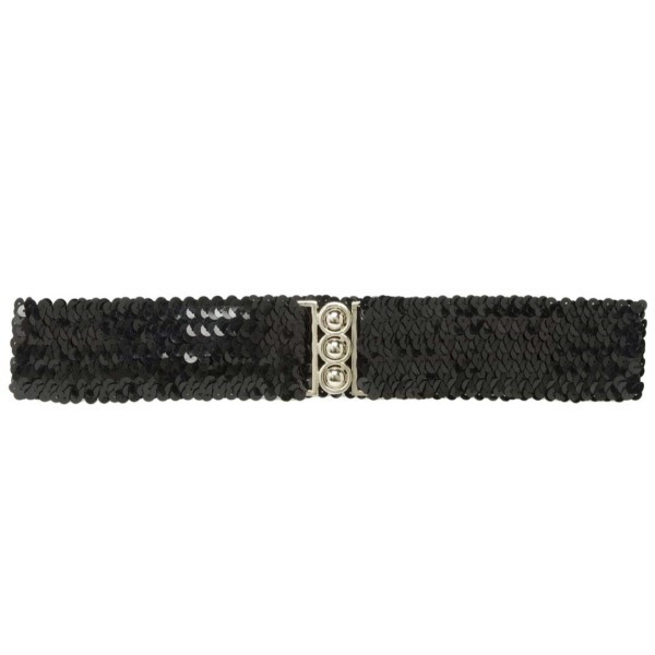 Cinturón de color Negro con Lentejuelas para Adulto