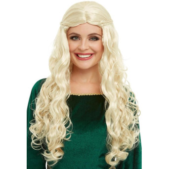 Peluca Rubia de Reina Medieval para Adulto