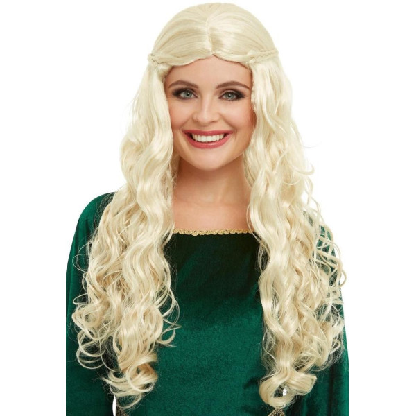 Peluca Rubia de Reina Medieval para Adulto