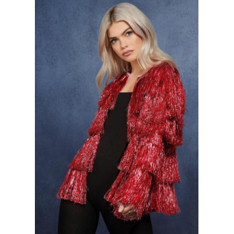 Chaqueta de Festivalera Tinsel Fever de color Rojo para Adulto