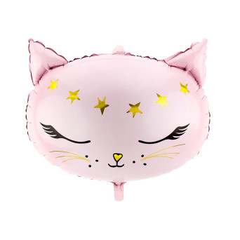 Globo Foil de Gato de 48 x 36 Centímetros de color Rosa