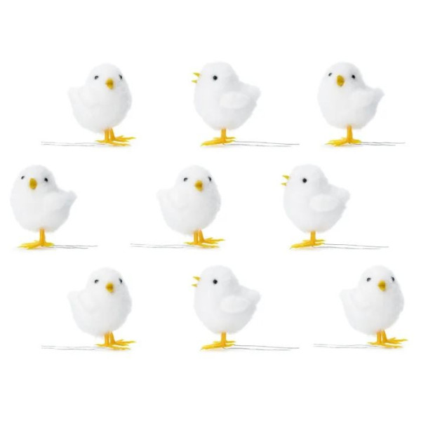 Pollito 9 Unidades de 7 Centímetros de color Blanco