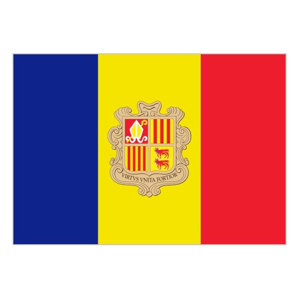Bandera de Andorra de Poliéster Microperforada Reforzada