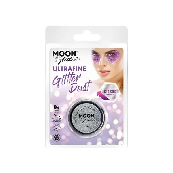 Purpurina UltraFina Moon Glitter Classic Ultrafine de 5 Gramos de color Plata