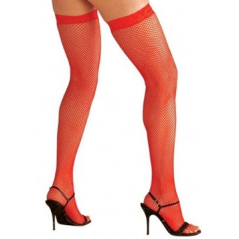 Medias de Rejilla de color Rojo para Adulto