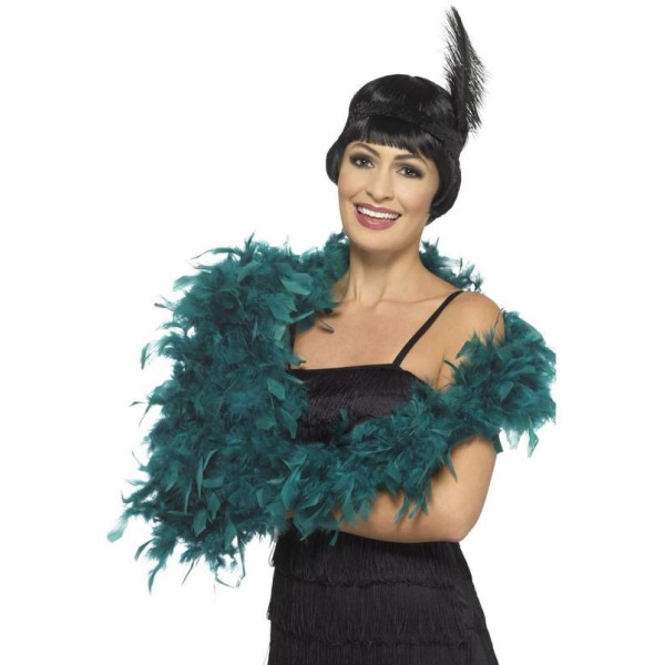Boa de Plumas Deluxe de color Turquesa de 180 Centímetros y 80 Gramos