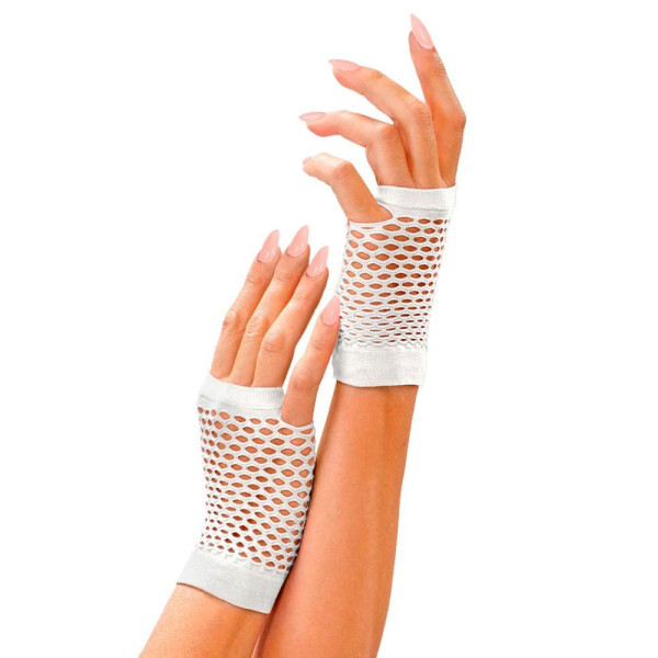 Guantes de Red sin Dedos de color Blanco para Adulto