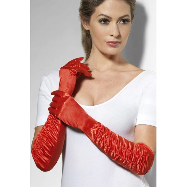 Guantes Largos de color Rojo para Adulto