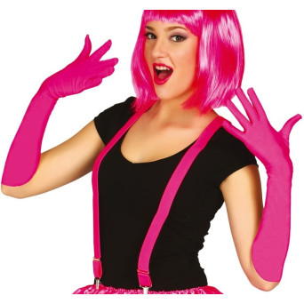 Guantes de color Fucsia de 42 Centímetros para Adulto
