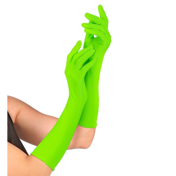 Guantes de color Verde Neón de 40 Centímetros para Adulto