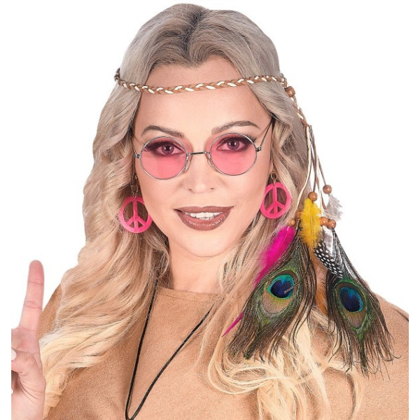 Cinta de India con Plumas Multicolor para Adulto