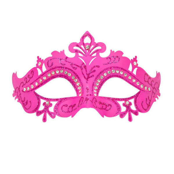 Antifaz de Venecia de color Rosa con Strass para Adulto