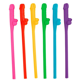 Pajita de Willy 6 Unidades Multicolor para Adulto