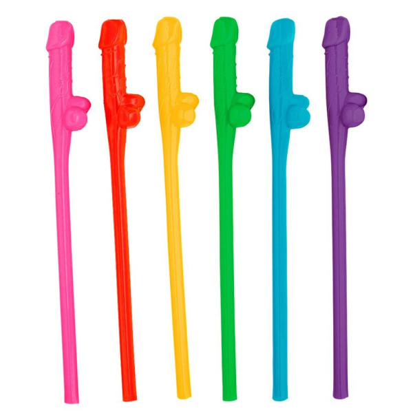Pajita de Willy 6 Unidades Multicolor para Adulto