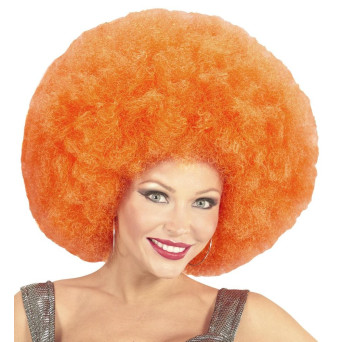 Peluca Naranja de Afro para Adulto