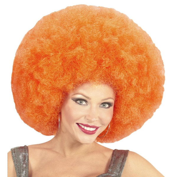 Peluca Naranja de Afro para Adulto